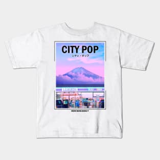 Vaporwave Aesthetic Mt. Fuji Mountain Kids T-Shirt